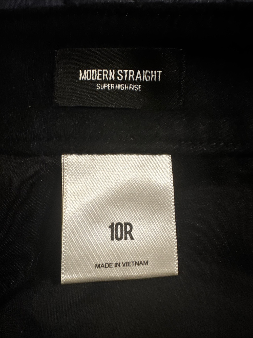 Express Modern Straight Super High Rise Jeans in Black